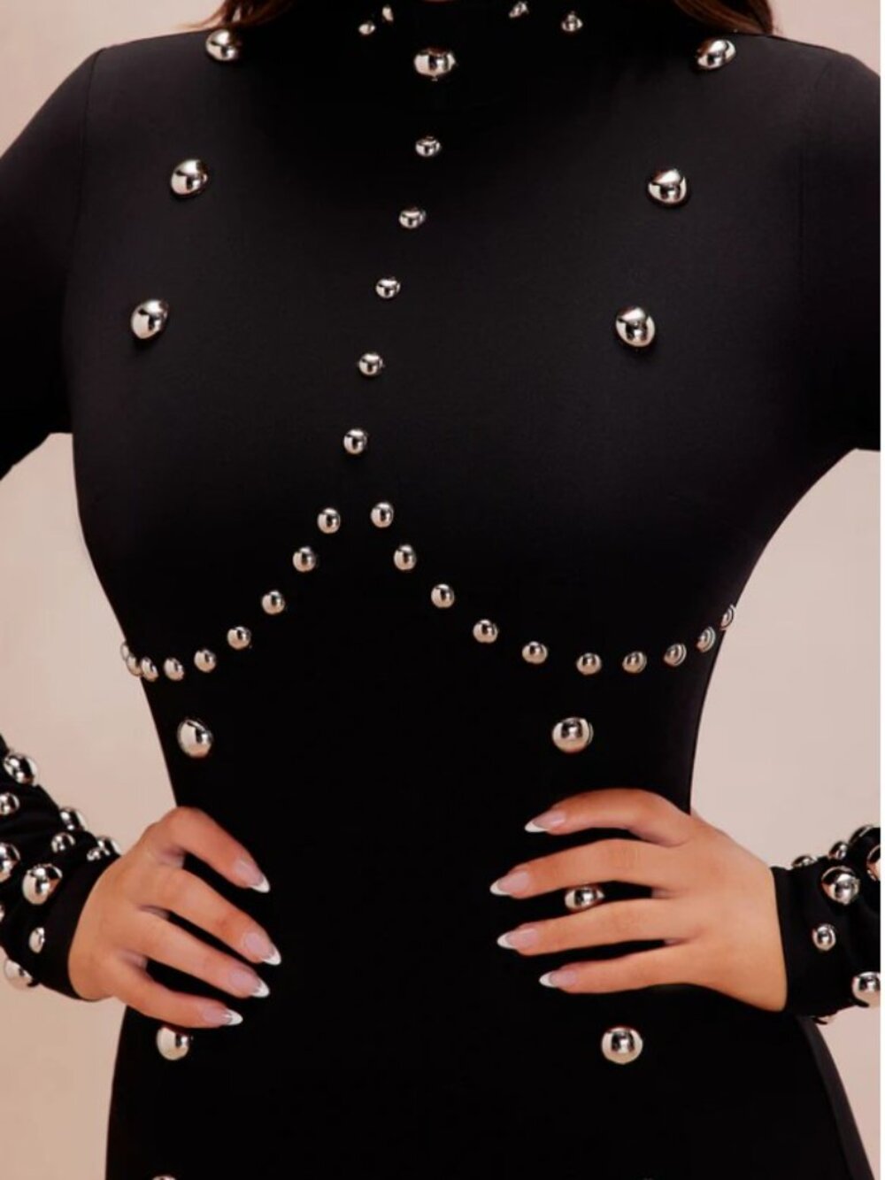 Fashion Nova Vixen Studded Jumpsuit - Black - Picture 2 of 3